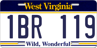 WV license plate 1BR119