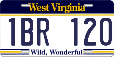 WV license plate 1BR120