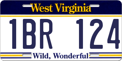 WV license plate 1BR124