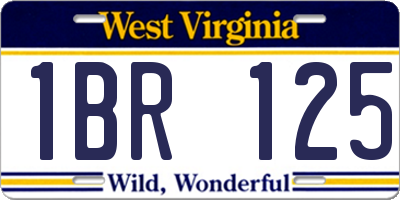 WV license plate 1BR125