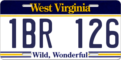 WV license plate 1BR126