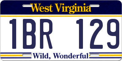 WV license plate 1BR129