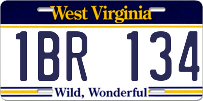 WV license plate 1BR134