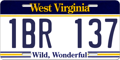 WV license plate 1BR137