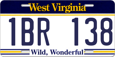 WV license plate 1BR138