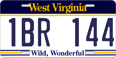 WV license plate 1BR144