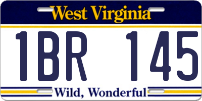 WV license plate 1BR145