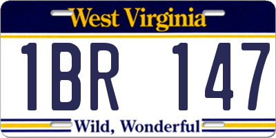 WV license plate 1BR147