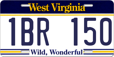 WV license plate 1BR150