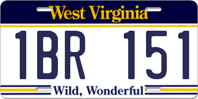 WV license plate 1BR151