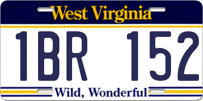 WV license plate 1BR152