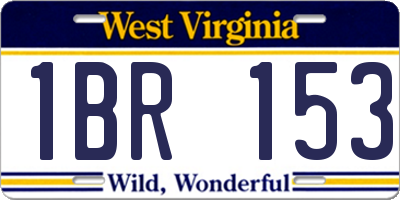 WV license plate 1BR153