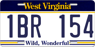 WV license plate 1BR154