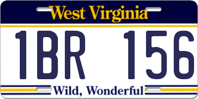 WV license plate 1BR156