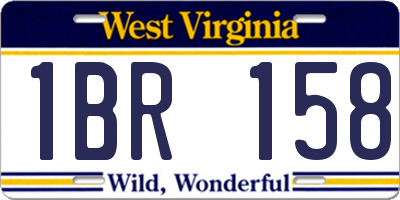 WV license plate 1BR158