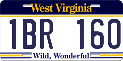 WV license plate 1BR160