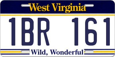 WV license plate 1BR161