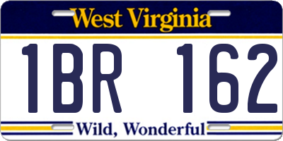 WV license plate 1BR162