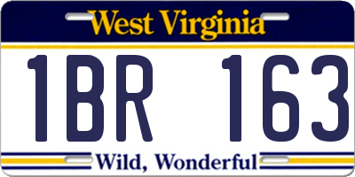 WV license plate 1BR163