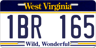 WV license plate 1BR165