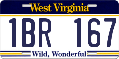 WV license plate 1BR167