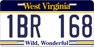 WV license plate 1BR168
