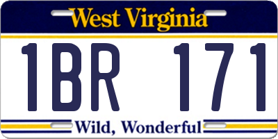 WV license plate 1BR171