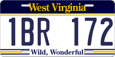 WV license plate 1BR172