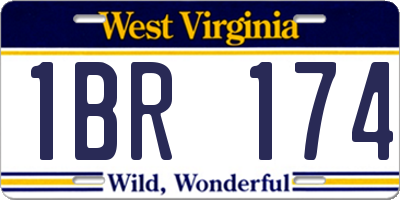 WV license plate 1BR174