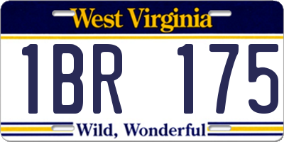 WV license plate 1BR175
