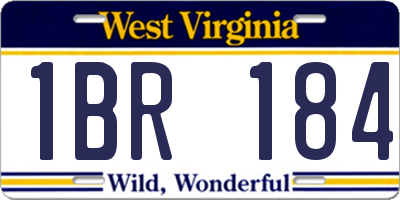 WV license plate 1BR184