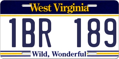 WV license plate 1BR189