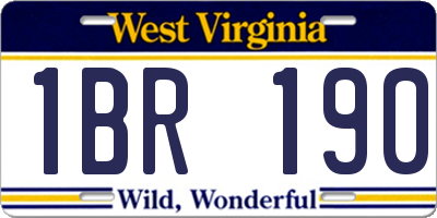 WV license plate 1BR190
