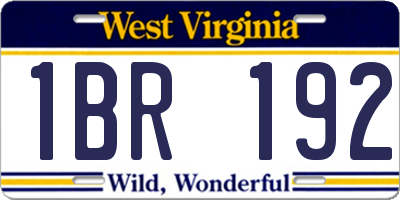 WV license plate 1BR192