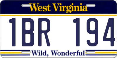 WV license plate 1BR194