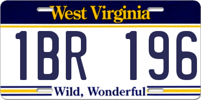WV license plate 1BR196