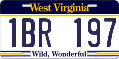 WV license plate 1BR197