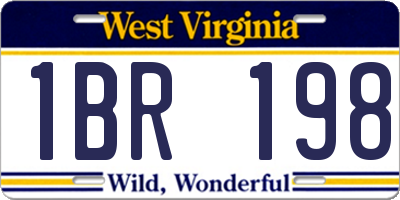 WV license plate 1BR198