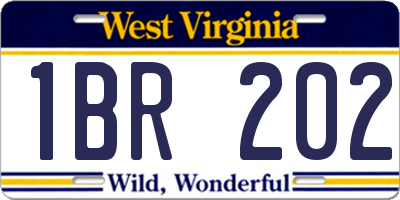 WV license plate 1BR202