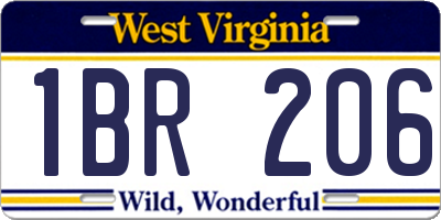WV license plate 1BR206