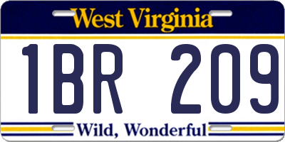 WV license plate 1BR209