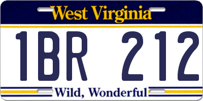 WV license plate 1BR212