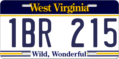WV license plate 1BR215