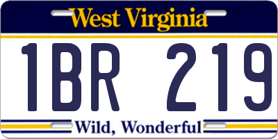 WV license plate 1BR219