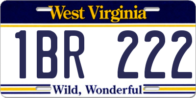 WV license plate 1BR222