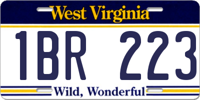 WV license plate 1BR223