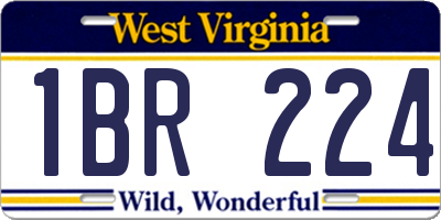 WV license plate 1BR224