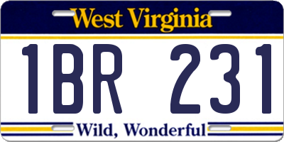 WV license plate 1BR231