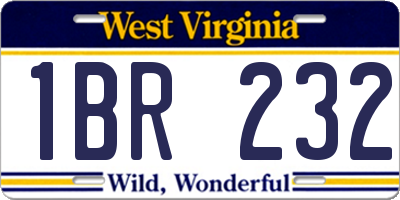 WV license plate 1BR232