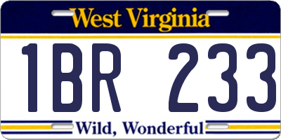 WV license plate 1BR233